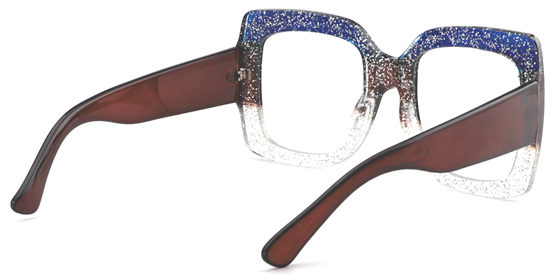 Rectangle Blue Glasses | Zeelool Eyeglass Frames Online5