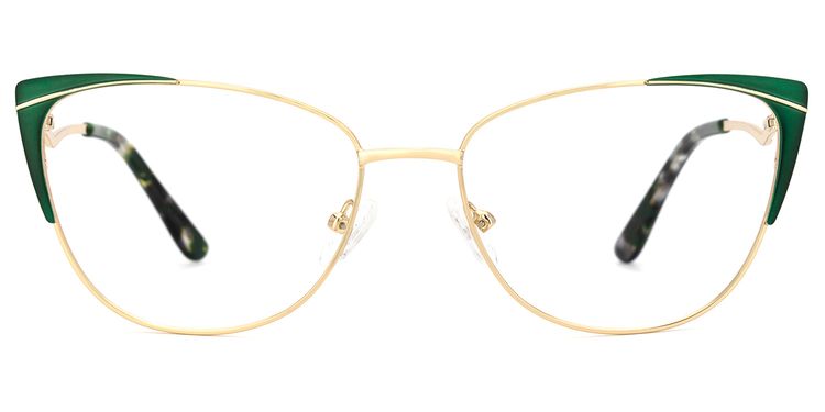 Jannette Cateye Green Glasses
