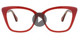 Alethea Square Red Glasses0