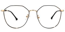 Magaly Geometric Black-Gold Glasses0