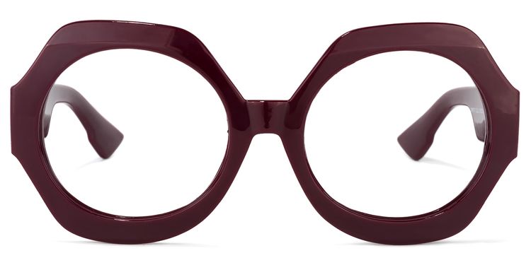 Geoffrey Geometric Dark-Red Glasses