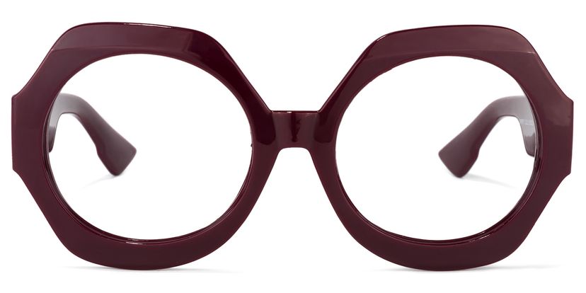 Geoffrey Geometric Dark-Red Glasses