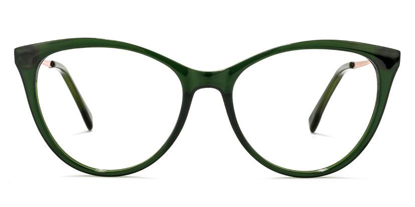 Frances Cateye Dark-Green Glasses