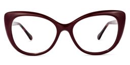 Fannie Cateye Dark-Red Glasses0