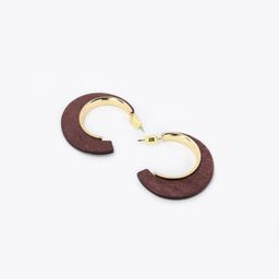 Vintage Brown Wood Earrings1