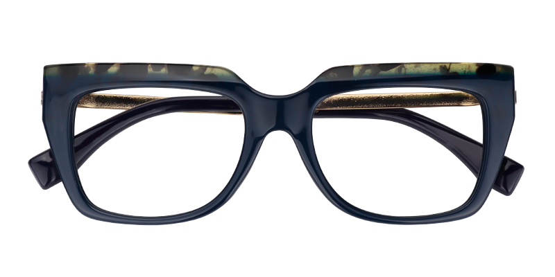 Rectangle Dark Blue Glasses | Zeelool Prescription Glasses1