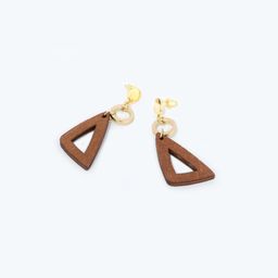 Vintage Triangle Brown Earrings 0