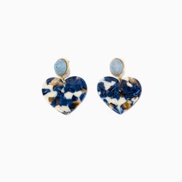 Stylish Heart Shape Blue Earrings1