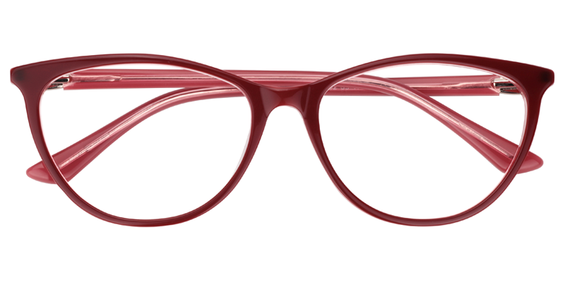 Oval Red Glasses | Zeelool Eyeglasses1