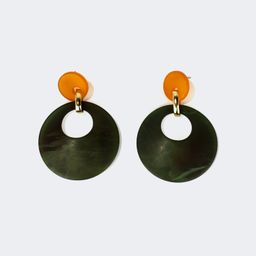 Vogue Round Dark-Green Earrings1