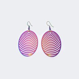 Stylish Oval Shape Purple Earrings1
