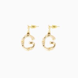 Stylish Letter G Shape Gold Earrings1