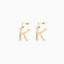 Stylish Letter K Gold Earrings1