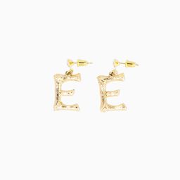 Stylish Letter E Gold Earrings1