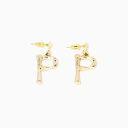 Stylish Latter P Gold Earrings1