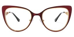 Eileen Cateye Dark-Red Glasses0