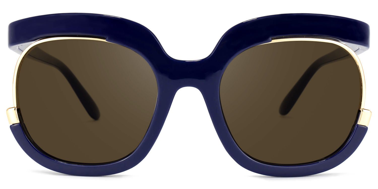 Darice Dark-Blue Frame Sunglasses with Round Style | ZEELOOL CA0