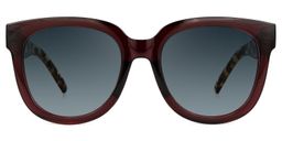 Harrell Dark-Red Square Sunglasses0