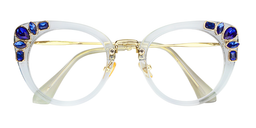 Nicola Cat Eye Blue Glasses1