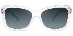 Edna Clear Rectangle Sunglasses0