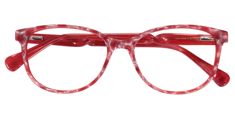 Oval Red Glasses | Zeelool Prescription Eyeglasses1