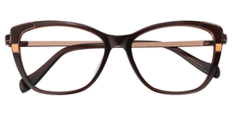 Queena Rectangle Burnt Umber Glasses1
