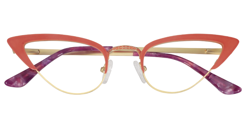 Living Coral Cateye Glasses | Zeelool Eyeglass Frames1