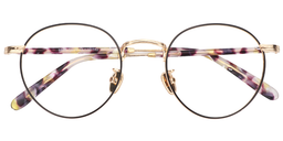 Pamela Round Black/Gold Glasses1