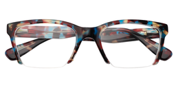 Leslie Rectangle Blue Tortoise Eyeglasses1