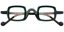 Sheila Square Dark-Green Glasses1