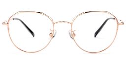 Elfreda Round Rose-Gold Glasses0