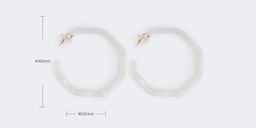 Vintage Octagon shaped White Earrings2