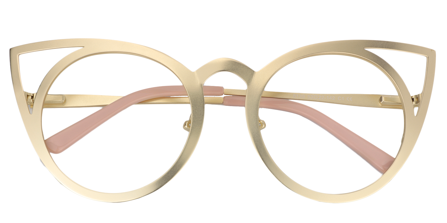 Cat-eye Gold Glasses | Zeelool Glasses1