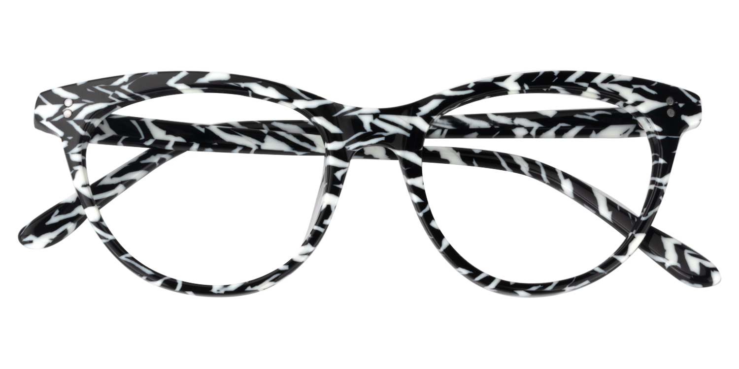 Oval Black-White Glasses | Zeelool Glasses1