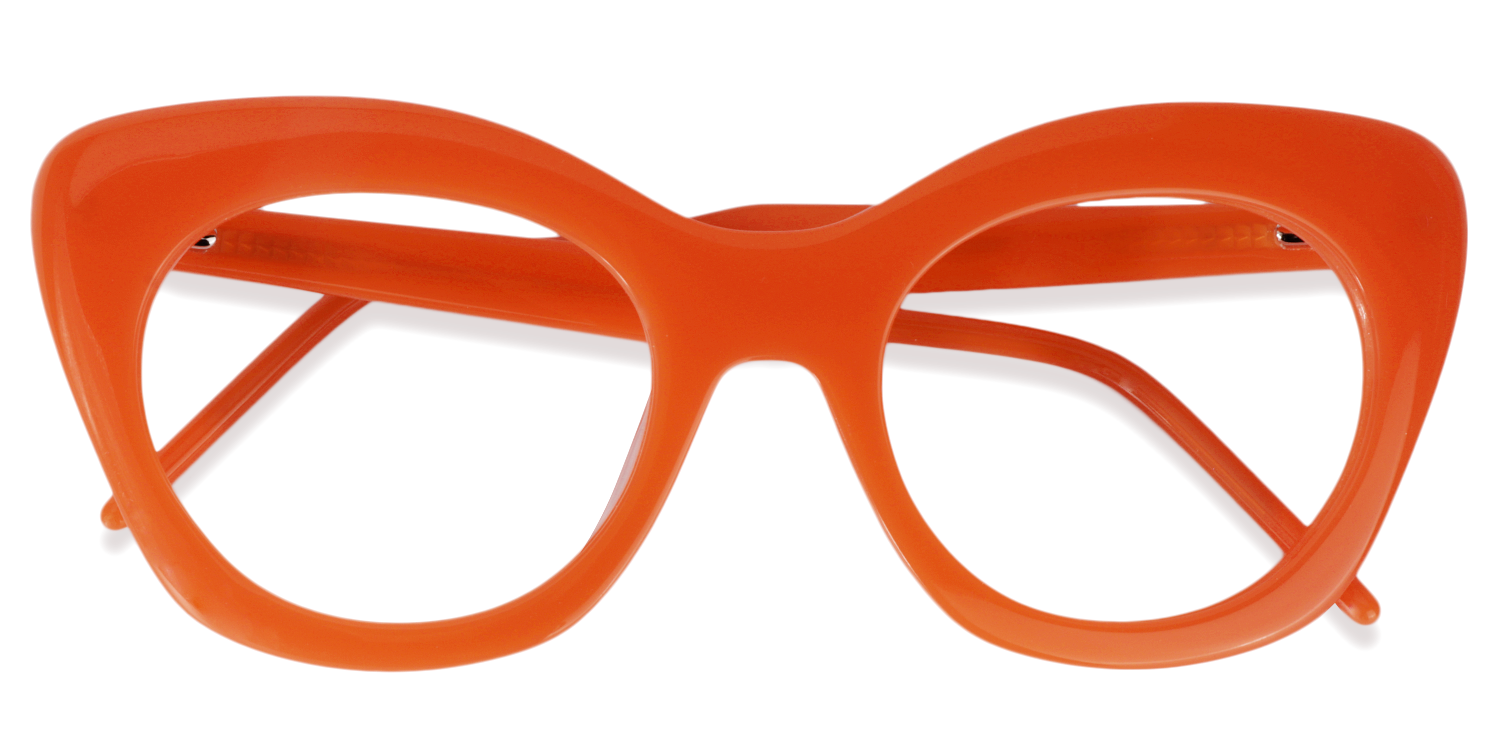 Cat-eye Orange Glasses | Zeelool Glasses2