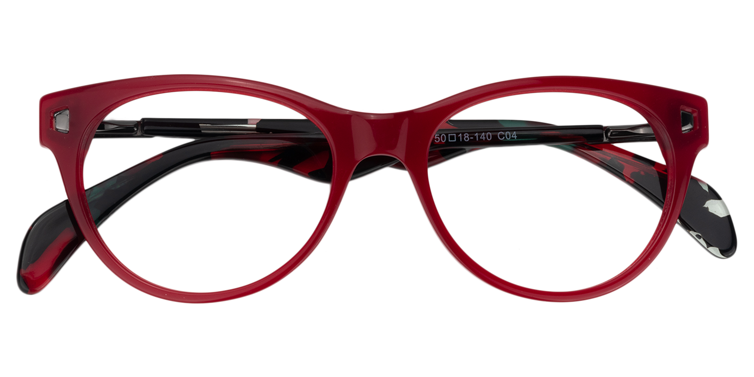Oval Red Glasses | Zeelool Glasses1