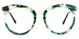 Penny Round Green-Floral Glasses0