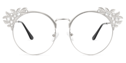 Falecia Cateye Silver Glasses0