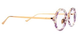 Fiona Round Purple Pattern Glasses4