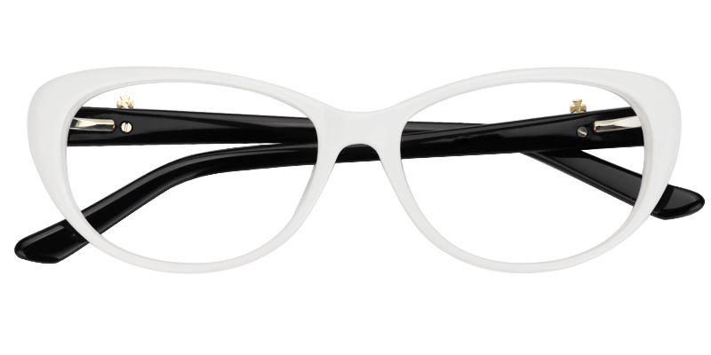 Cateye White Glasses1