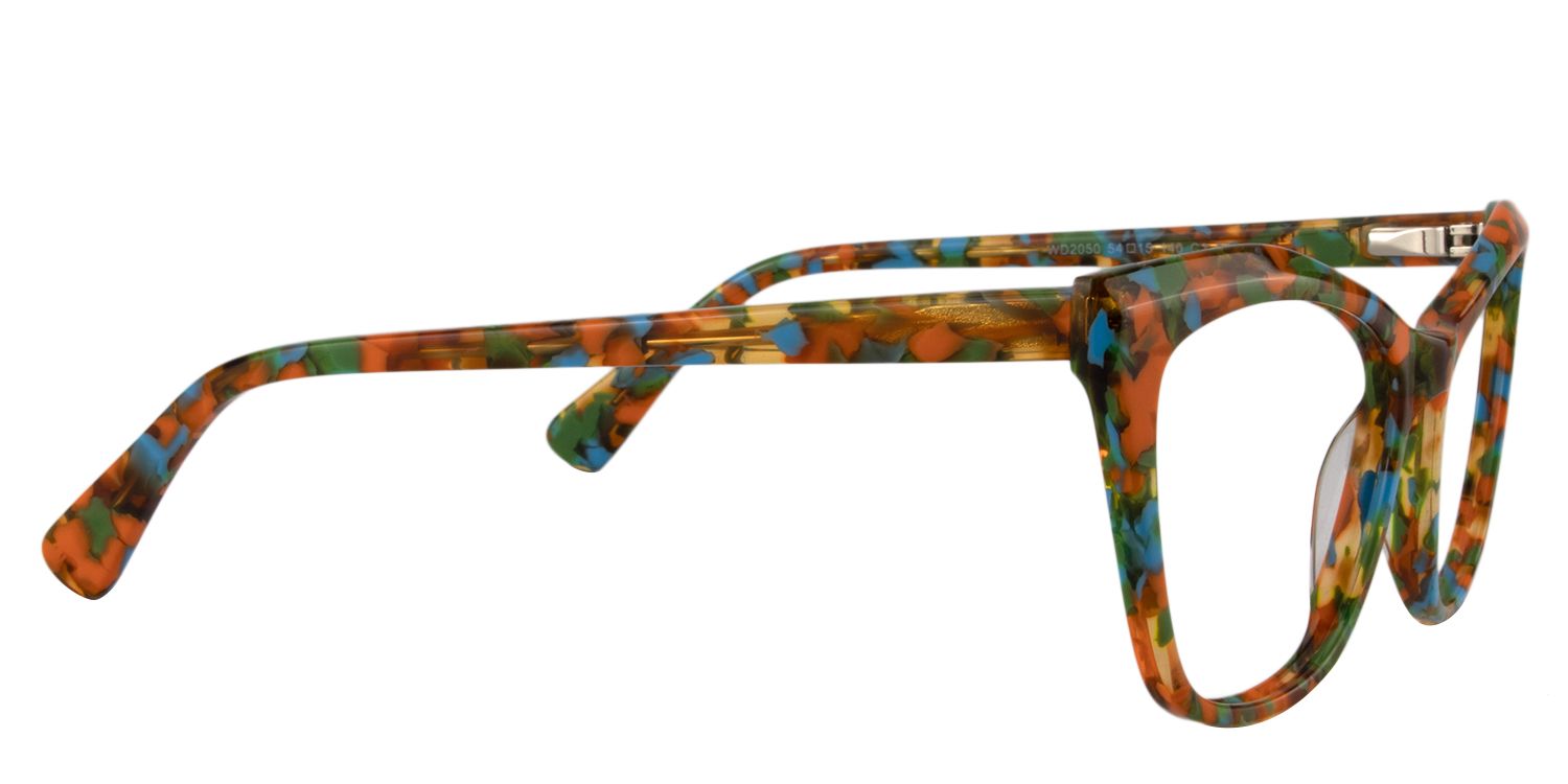Cateye Orange Pattern Glasses | Zeelool Glasses4