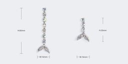 Stylish Asymmetrical Colored Diamond Fishtail Earrings3