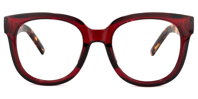 Harrell Square Dark-Red Glasses
