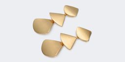 Stylish Glossy Sector shaped Gold Earrings0