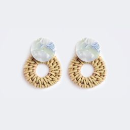 Stylish Weave Round Shaped Pale White Earrings2