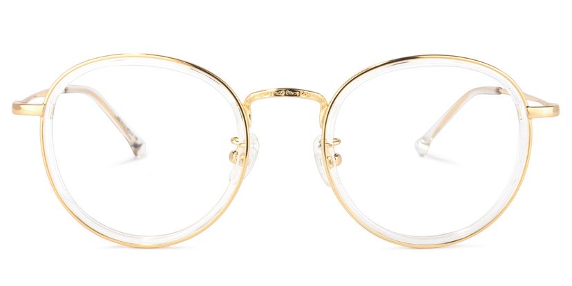 Yahya Round Gold-Clear Glasses