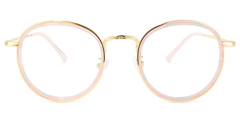 Yahya Round Gold-Pink Glasses