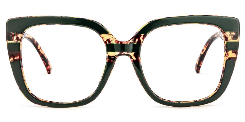 Brenda Square Dark-Green Glasses