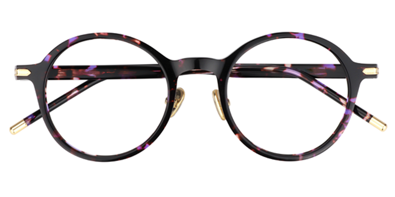 Round Purple Floral Glasses |  Zeelool Eyeglass Frames1