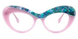 Bellamy Cateye Pink-Green Glasses0